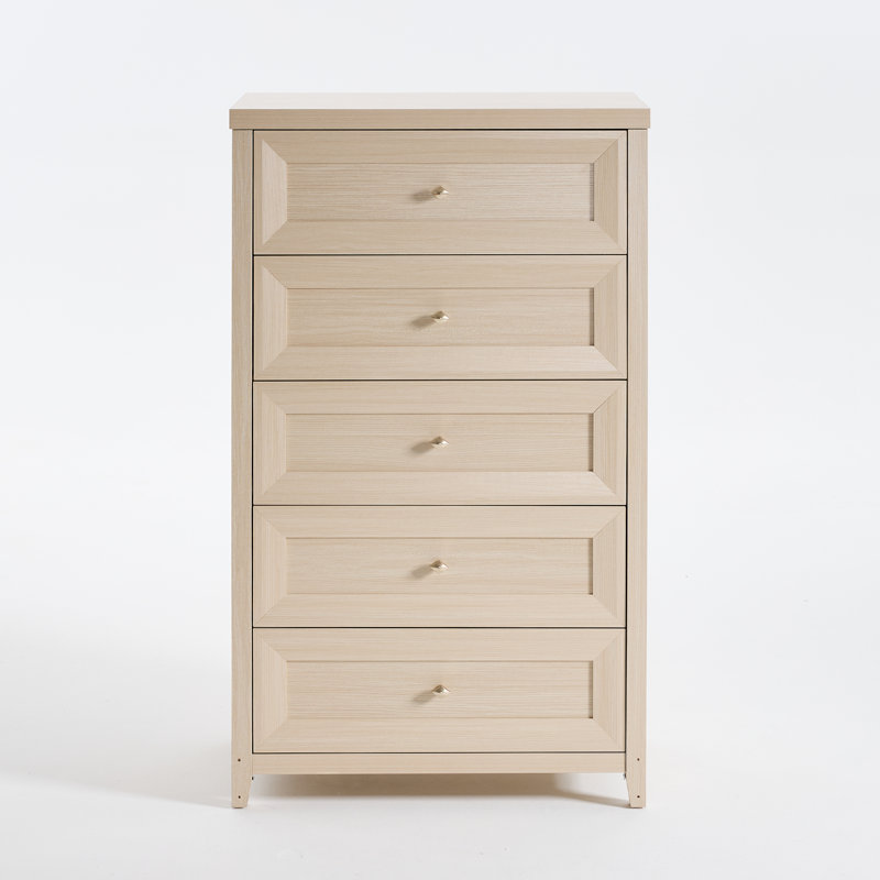 Cleckheat 30'' W 5-Drawer Dresser, Ivory White