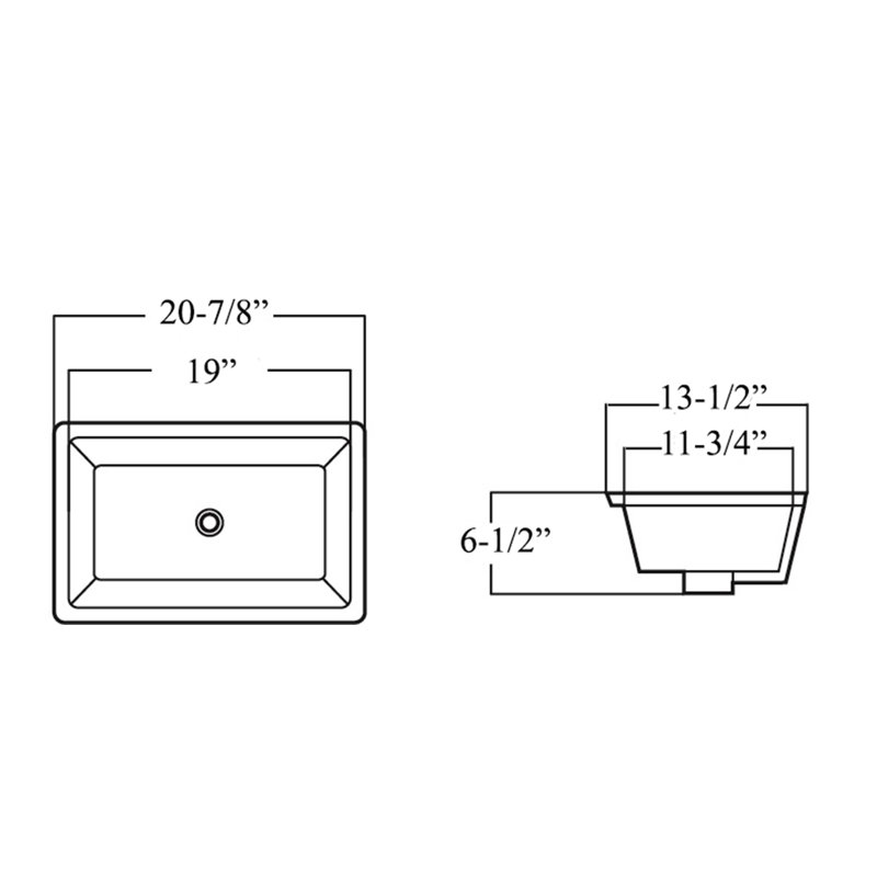 Kingsman Hardware 13.5'' White Ceramic Rectangular Bathroom Sink with Overflow