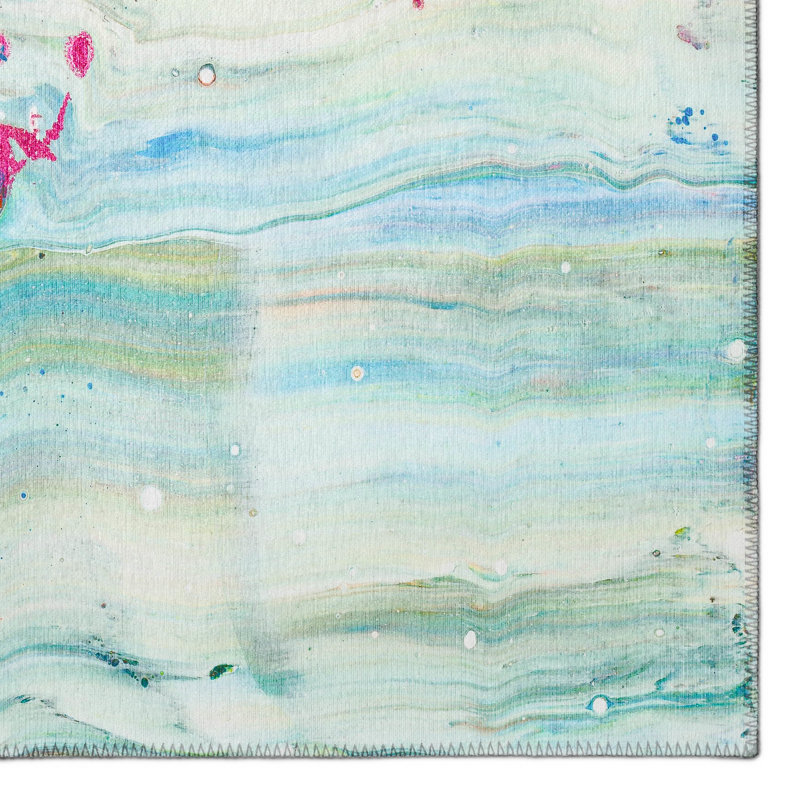 Chenille Washable Abstract Indoor / Outdoor Rug, Rectangle 9' x 12'