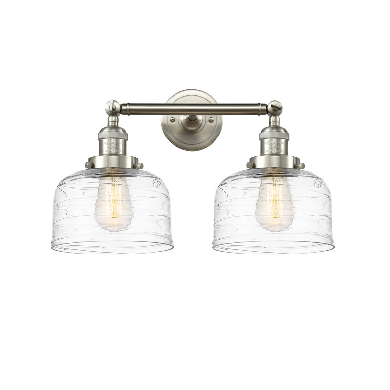 Bell - 2 Light 19" Bath Vanity Light, 6 Watt Vinage LED Bulb, Plated Smoked, Brushed Satin Nickel