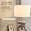 HOMCOM Nautical Table Lamp, Rope Lamp with USB Charging Port, Natural