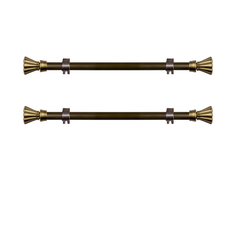 Tringle à rideaux simple réglable de 12 à 20 po Annegien, Or antique
