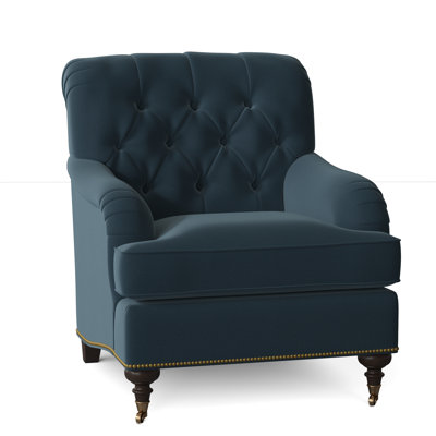 Fauteuil à coussin en duvet capitonné Devan