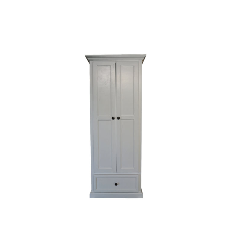 Garde-manger traditionnel avec tiroir simple, Blanc brillant