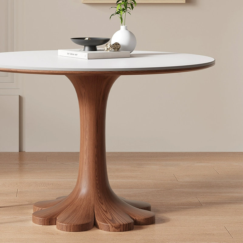 Table de salle à manger en noyer, H 29,53 po x L 35,43 po x l 35,43 po, Noyer
