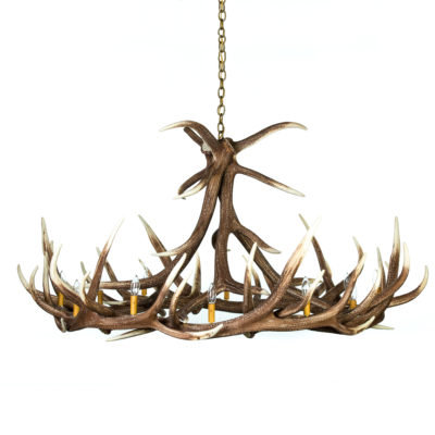 Lustre de roue de wagon 12 lumières unique/à l’état elk Lavinia