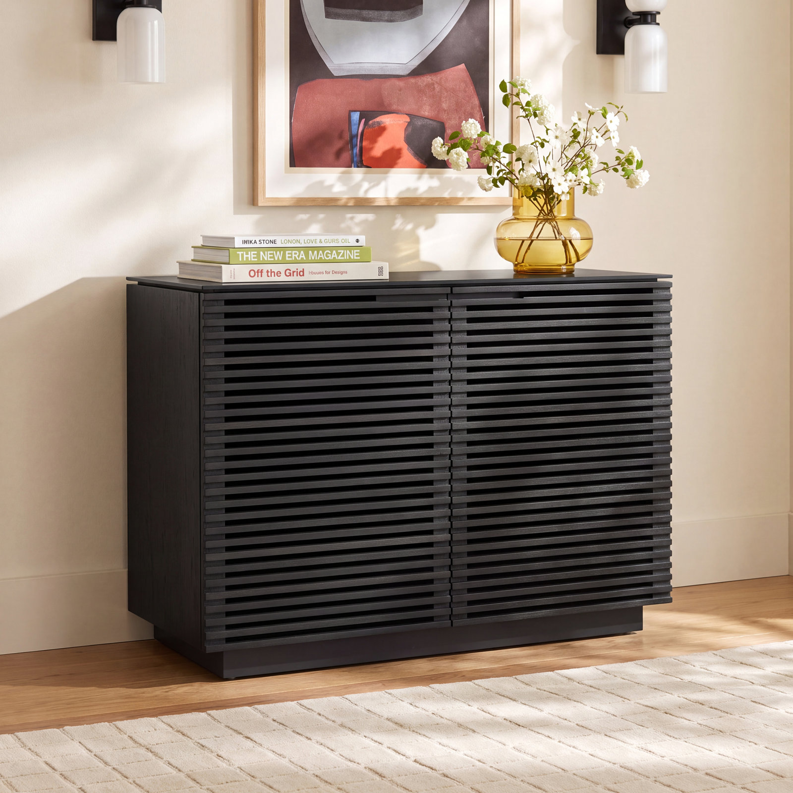 Corridor Accent Cabinet, Charcoal/Stained Ash