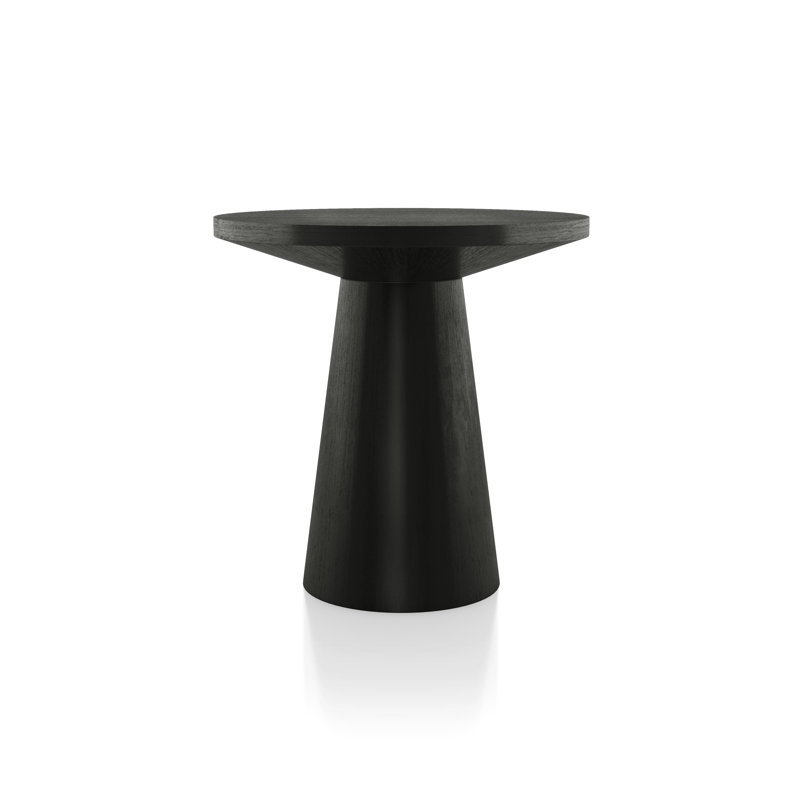 Table de bout ronde en bois massif, Noir, noir, noir, noir