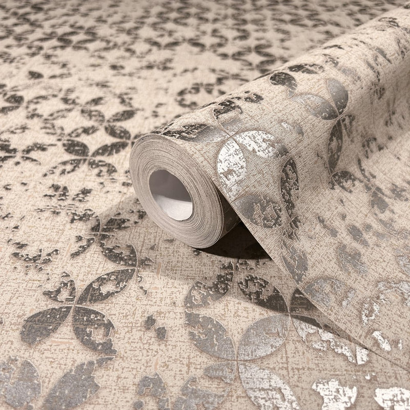 City Romance Collection Stippled Geometric Wallpaper Roll, Gold