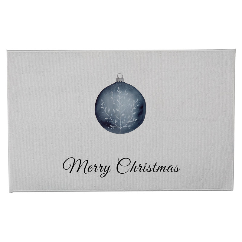 Paillasson Merry Christmas, L 21 po x L 34 po, Blanc d'hiver