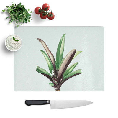 Tempered Glass Boat Lily Flowers Chopping Board