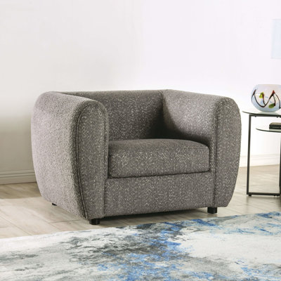 45.4" W Contemporary Chair, Charcoal Grey
