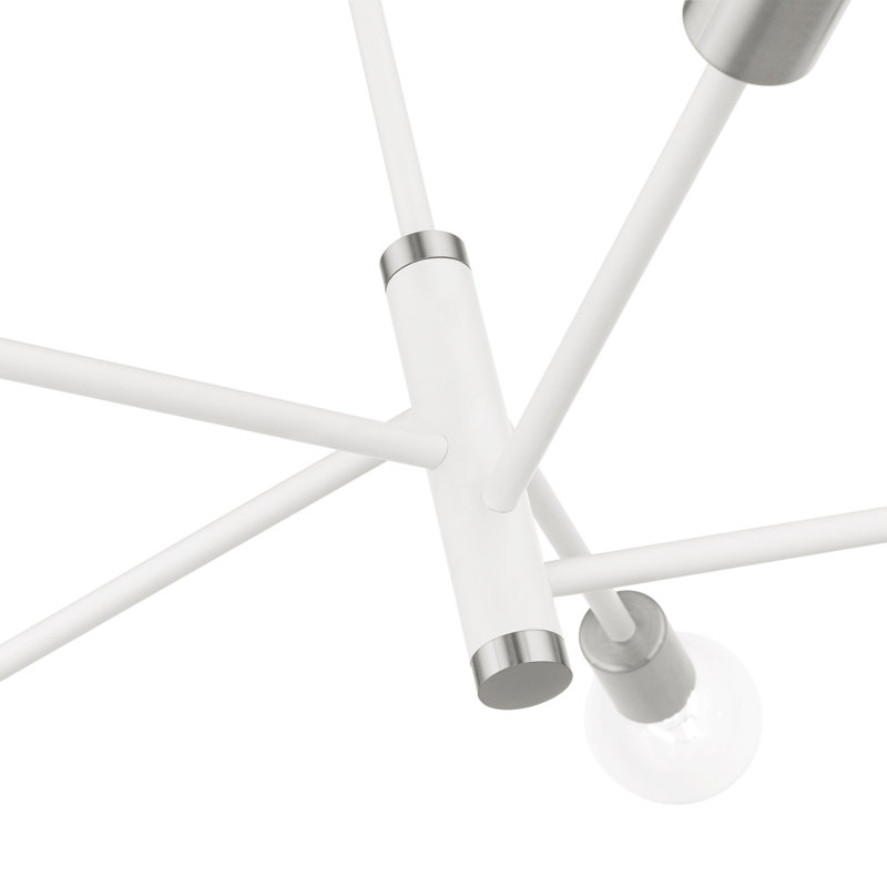 Lustre linéaire moderne à 5 lumières Luvonne, Blanc