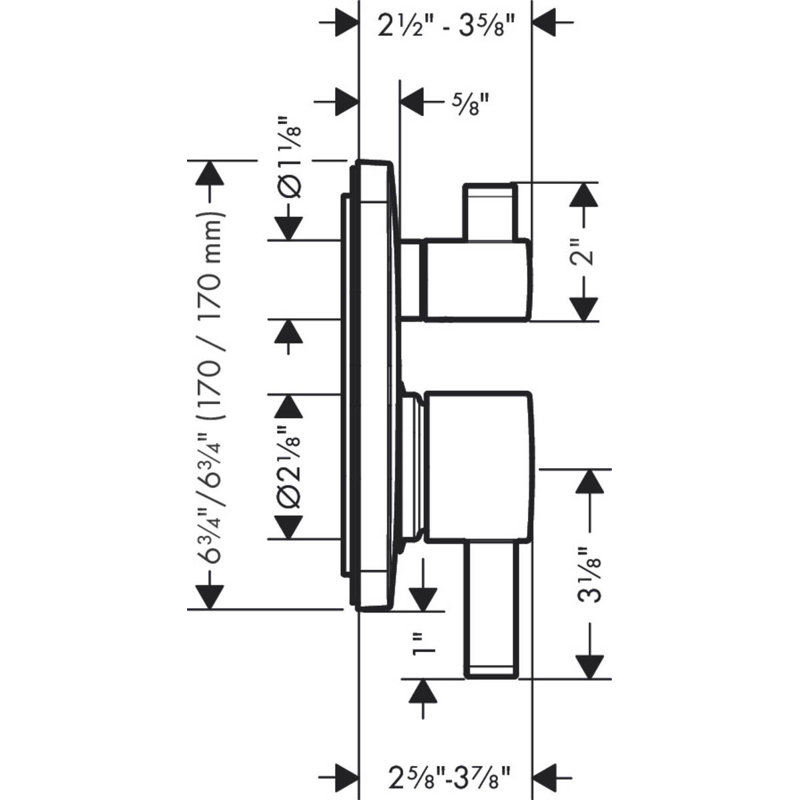 Ecostat Modern Pressure Shower Faucet Trim, Brushed Nickel