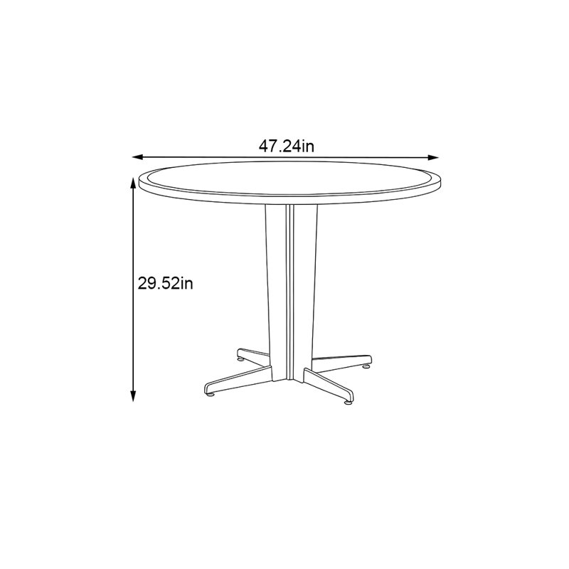 Petite table circulaire rétro de couleur noyer, H 29,52 po x L 47,24 po x l 47,24 po