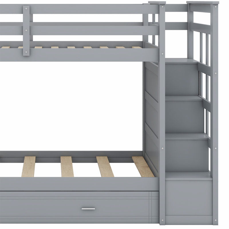Harriet Bee Bunk Bed With Trundle And Staircase - Wayfair Canada