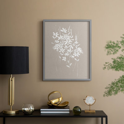«Delicate Botanicals I», reproduction encadrée - bois massif
