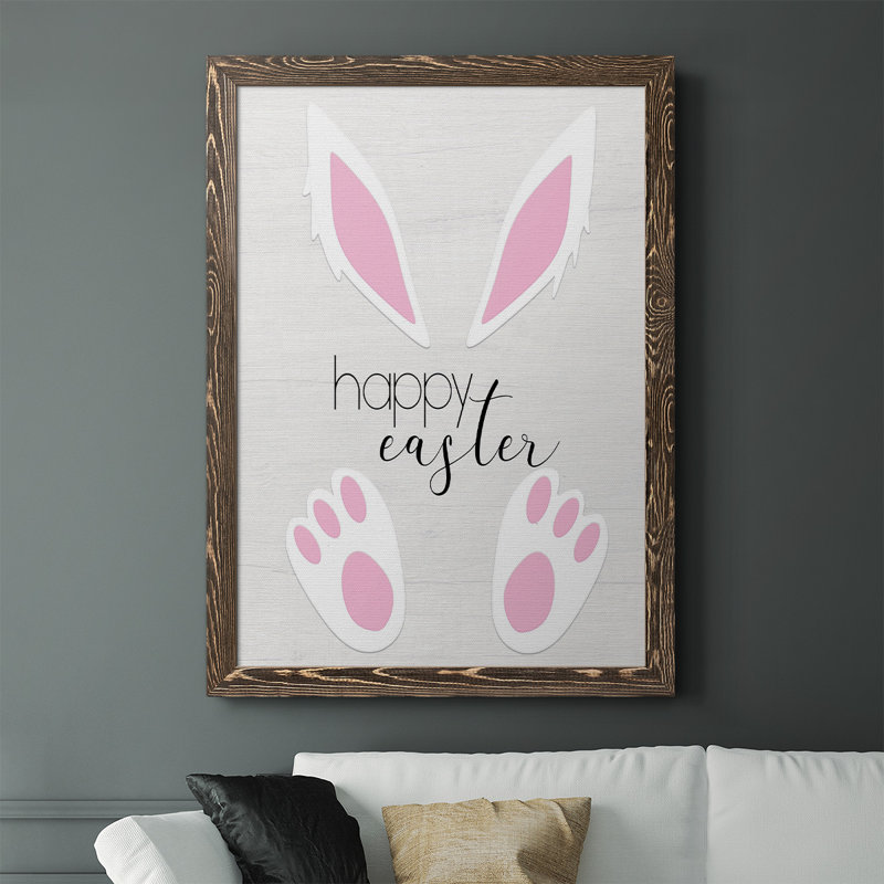 Gypson Joyeuses Pâques, reproduction d'art sur toile, H 37,5 po x l 27,5 po x P 1 po, Noyer