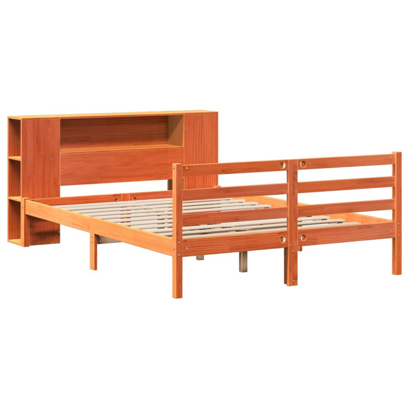 Bellfield Solid Wood Bed, 150 cm W x 200 cm L, Wax Brown