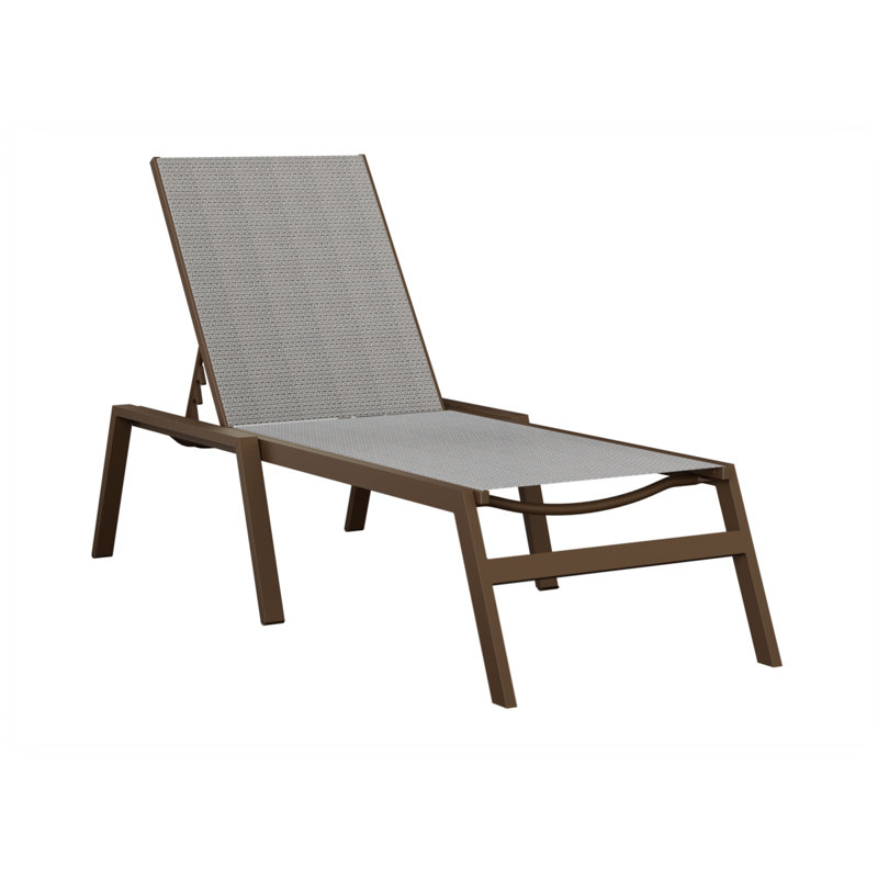 Berlin Gardens Vida Chaise Armless Lounge, Mesquite Wood Vein, Gray