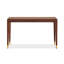 Bureau rectangulaire en bois massif de couleur noyer noir avec 2 tiroirs