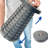 17.7-Inch Grey and Black Adjustable Height Retractable Camping Stool, Portable Chair with Carrying Strap