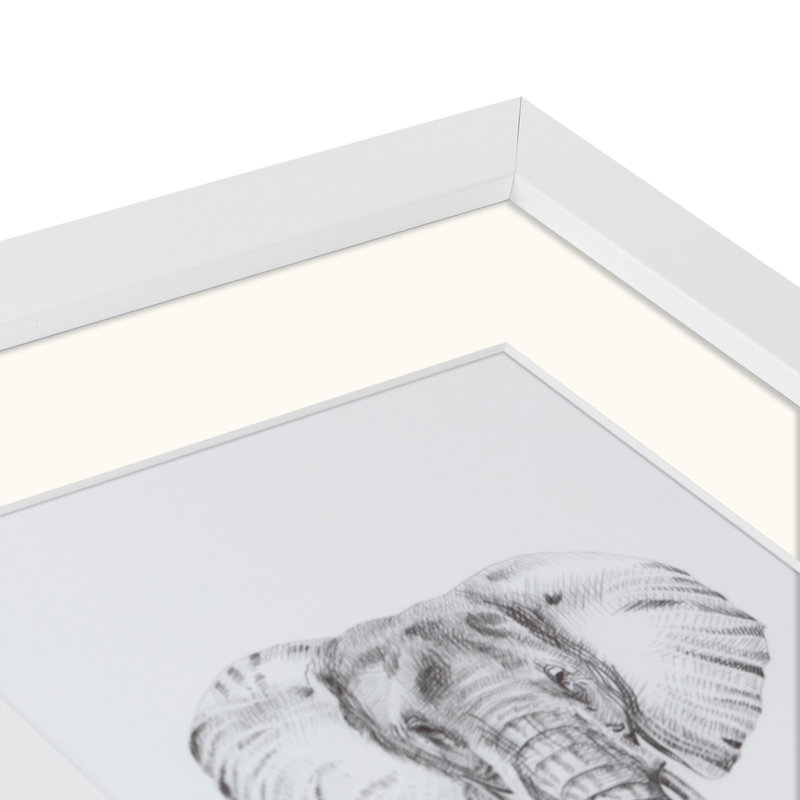 Matte Picture Frame with Mat, White