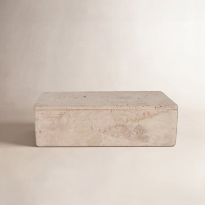 Large Travertine Rectangular Box
