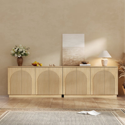 Buffet Designer 55 po courbé à texture tridimensionnelle (ensemble de 2)
