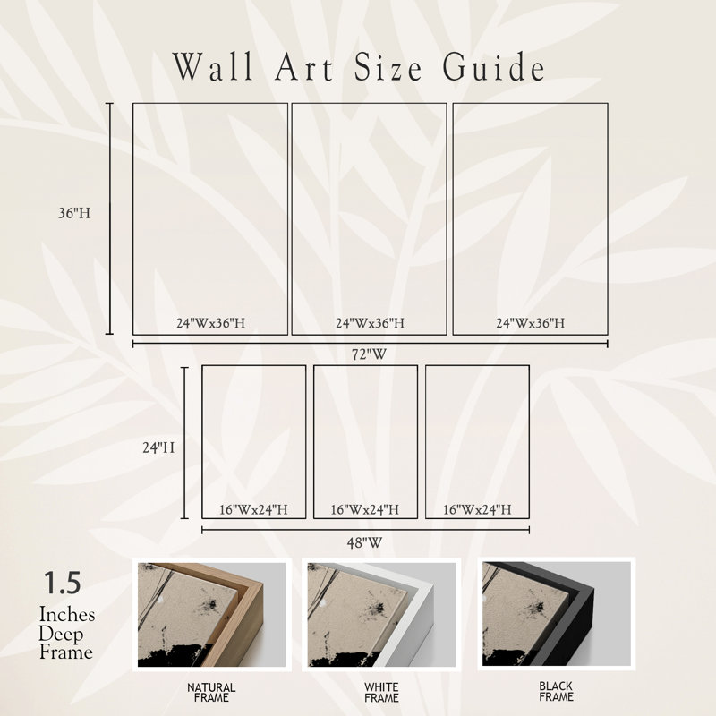 Black Framed Geometric Landscape Canvas Print Set