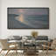 Clair de lune sur une plage tranquille, grande impression sur toile encadrée pour un décor côtier serein-115271147-115271146