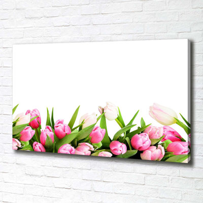 Pink Tulips - Wrapped Canvas Print