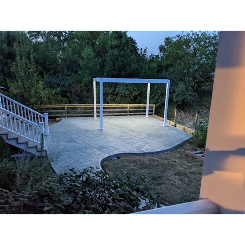 Motorized Aluminum Louver Pergola, White, 19 ft. W x 13 ft. D