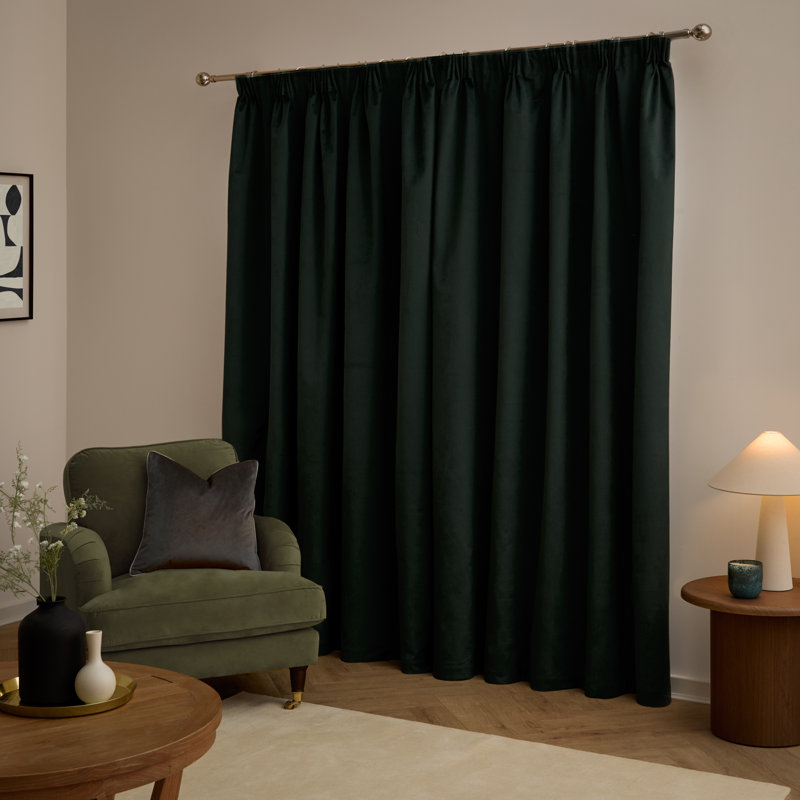 The Ultimate Velvet Blackout Curtain Panel Pair, Black, 168cm Width x 183cm Drop