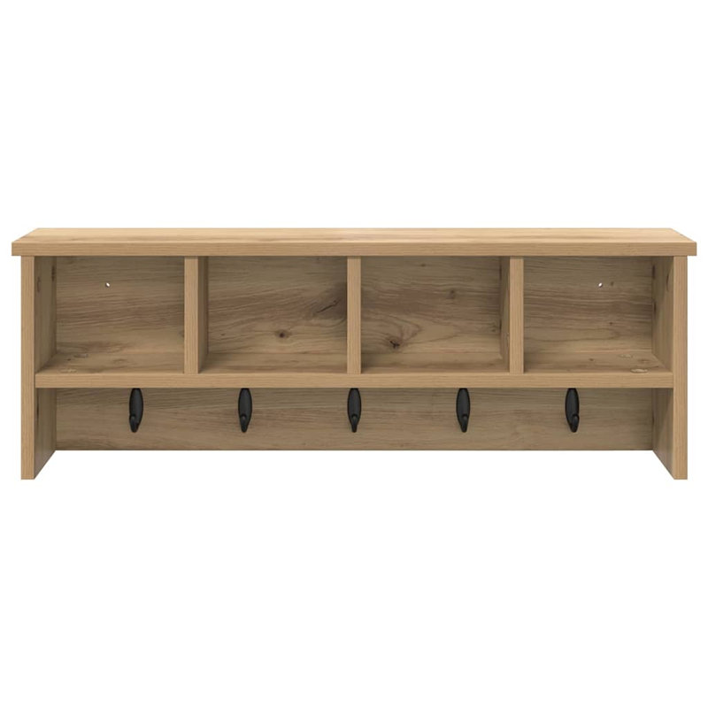 Wall-Mounted Coat Rack With Shelf 75 X 16 X 26 Cm, Artisan Oak