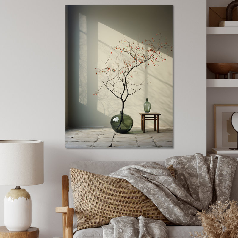 Minimalisme hivers, fenêtre, oasis, Toile tendue, H 32 po x l 16 po