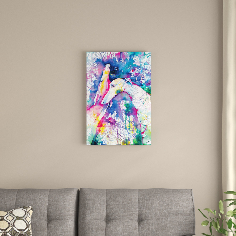 Zaira Dzhaubaeva 'Greyhound Trance' Print on Wrapped Canvas East Urban Home Mat 