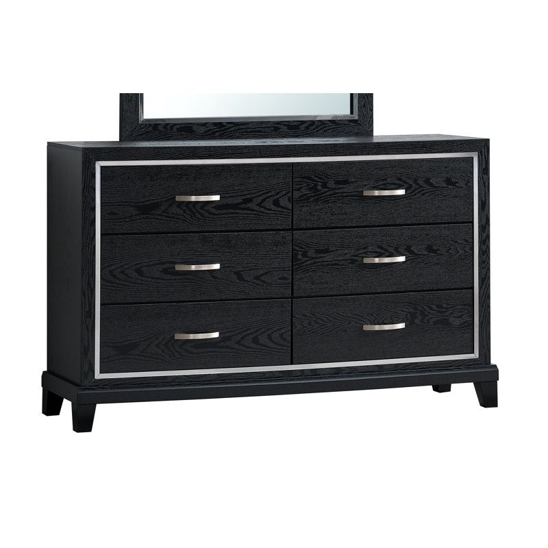 Glory Furniture Livingston 6 Drawer Dresser Black