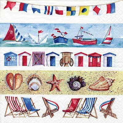 Serviettes jetables en papier To the Beach
