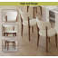 Ensemble de table de salle à manger 63 pièces 63 po avec rangement pour 6 personnes, plateau de table en pierre brûlée résistante aux égratignures, base en bois massif doré élégant et 6 chaises en polyuréthane blanc-467725279
