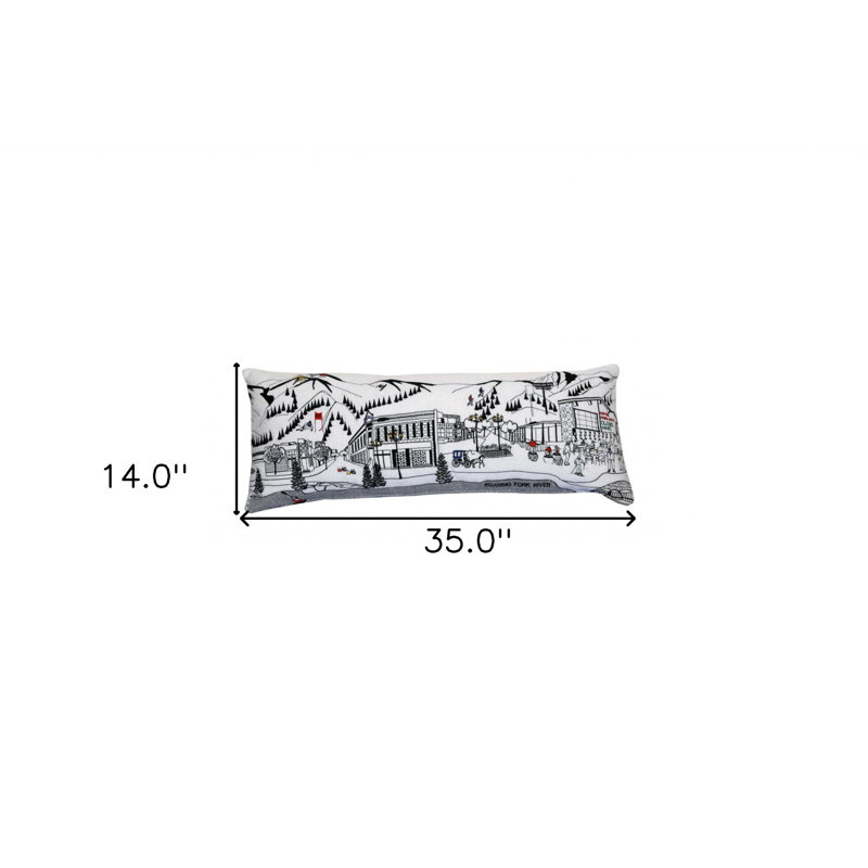 Coussin lombaire 35 "Aspen Daylight Skyline, Blanc