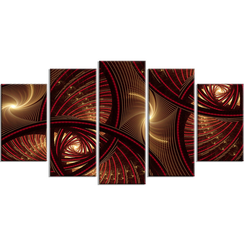 « brun symétrique fractal pattern », impression à multiples images sur toile