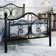 Anterrio Metal Open-Frame Bed with Butterfly Pattern Design Headboard and Footboard