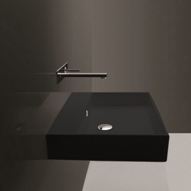 Unlimited 18.3'' L Bathroom Sink, No Hole, Matte Black