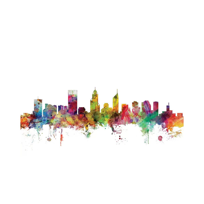 Perth, Australia Skyline by Michael Tompsett - Wrapped Canvas Gallery-Wrapped Canvas Giclée, 20.32 cm H x 30.48 cm W
