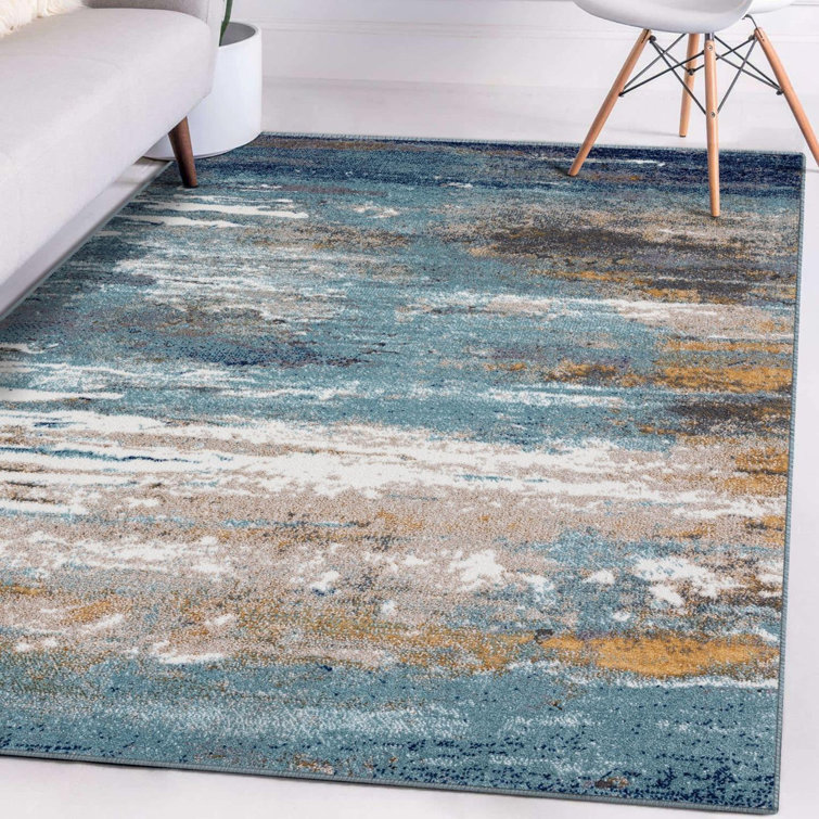Coastal Modern Abstract Area Rug