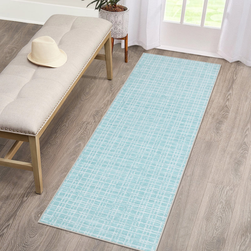 Indoor Modern Geometric Area Rug Washable Low Pile Soft Carpet for Home Decor, Runner 2' x 6'