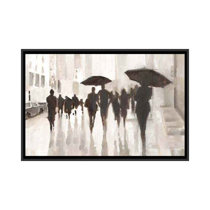 Reproduction d’art, "Clearing Rain" par Ethan Harper, H 26 po x l 40 po x 1,5 po, Toile avec cadre noir, Pas de tapis