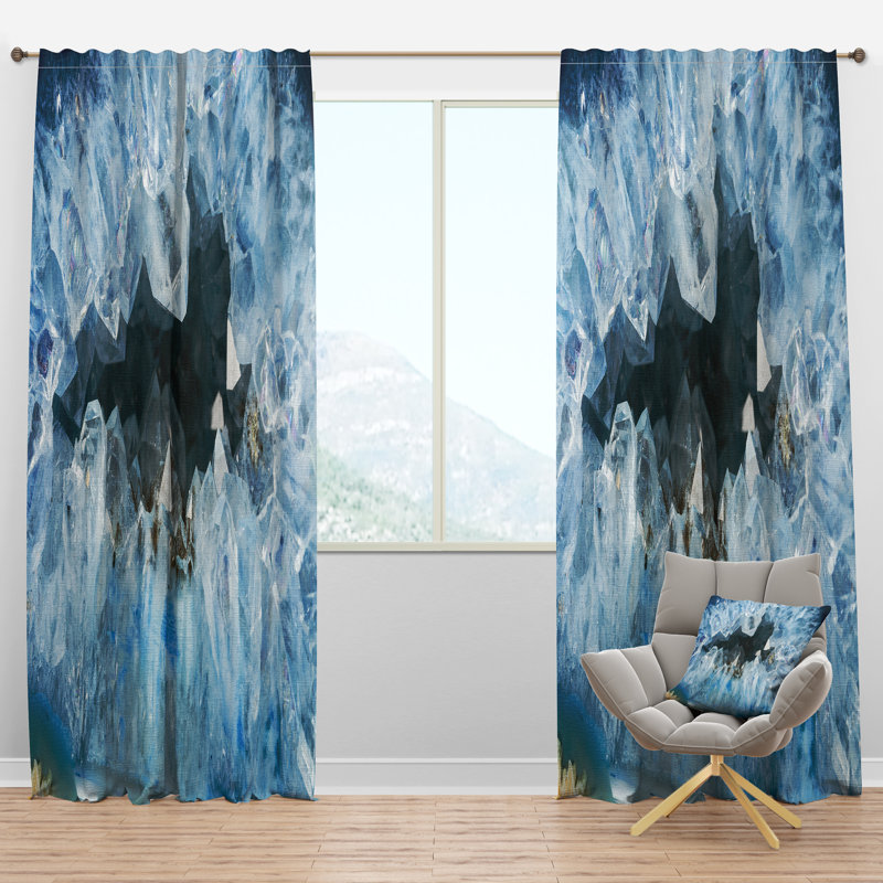 Panneau de rideau simple semi-diaphane avec passe-tringle Geode Interior, l 52 po x L 120 po