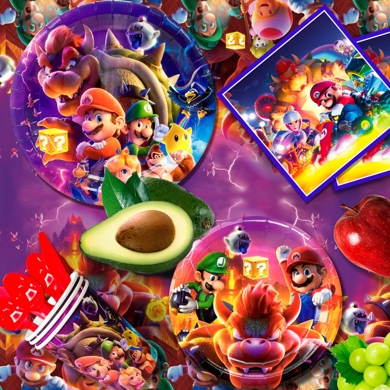 Super Mario Party Supplies, 112pcs Mario Birthday Decorations